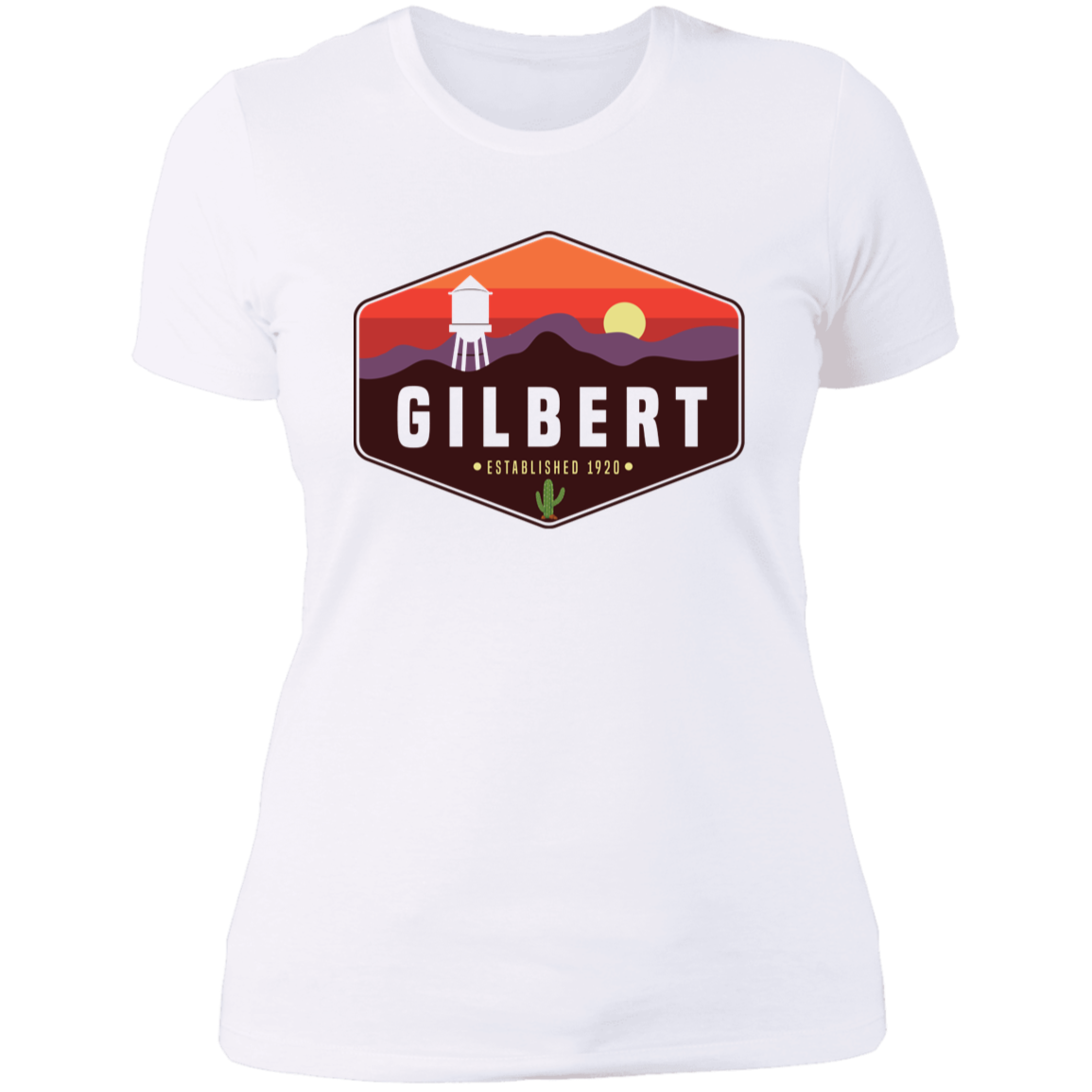 Boyfriend T-Shirt | Gilbert Sunset | White