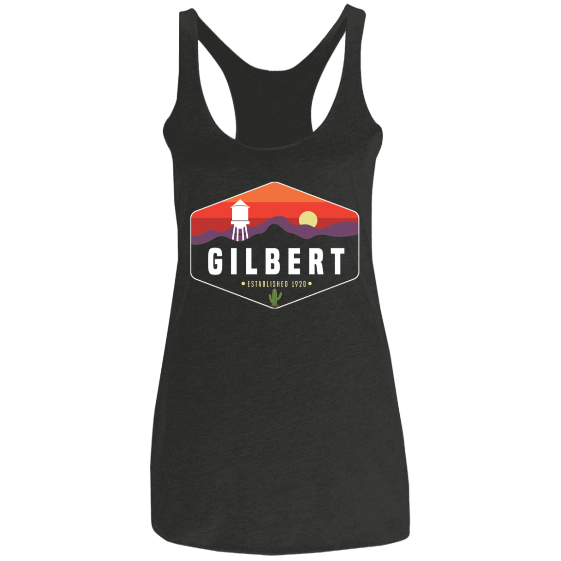 Women's Racerback Tank | Gilbert Sunset | Vintage Black