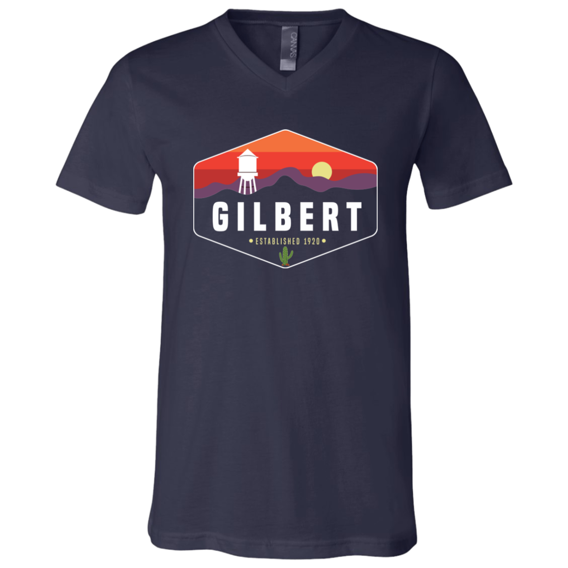 Unisex V-Neck Shirt | Gilbert Sunset | Navy