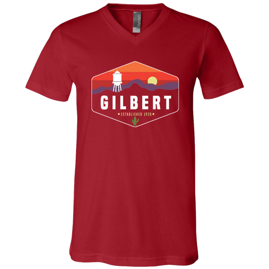 Unisex V-Neck Shirt | Gilbert Sunset | Red