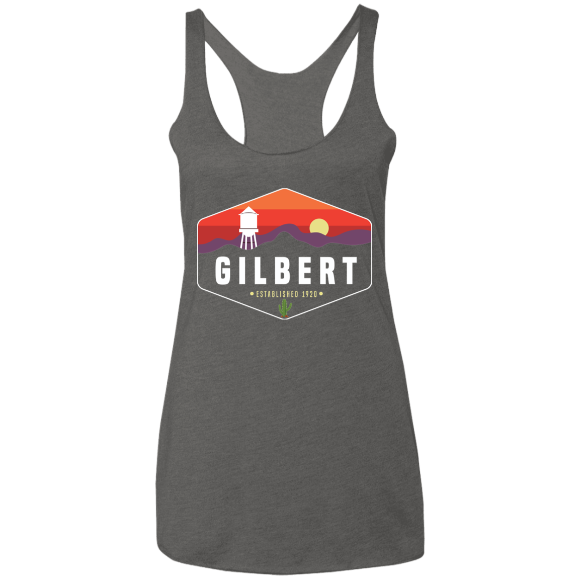 Women's Racerback Tank | Gilbert Sunset | Heather Grey