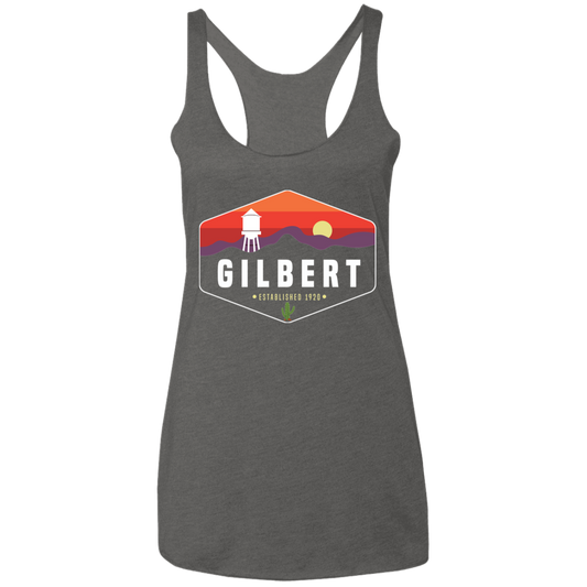 Women's Racerback Tank | Gilbert Sunset | Heather Grey