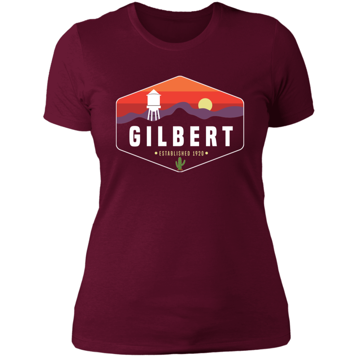 Boyfriend T-Shirt | Gilbert Sunset | Maroon