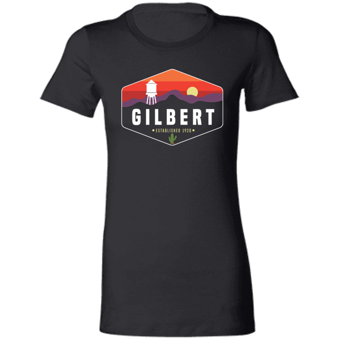 Women's Cut Shirt | Gilbert Sunset | Black