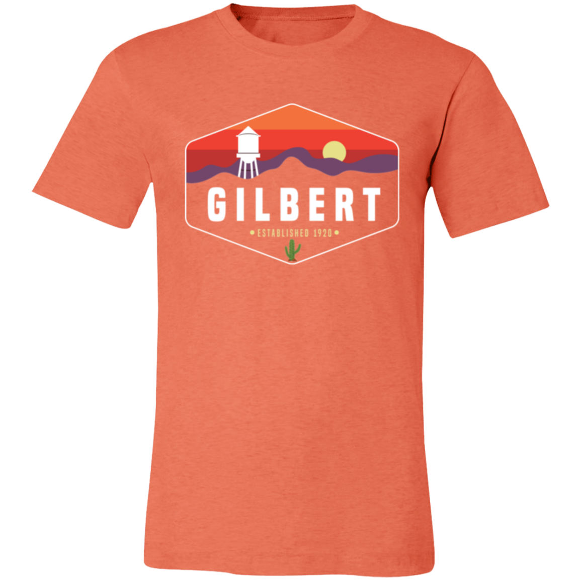 Unisex Crew Neck Shirt | Gilbert Sunset | Heather Orange