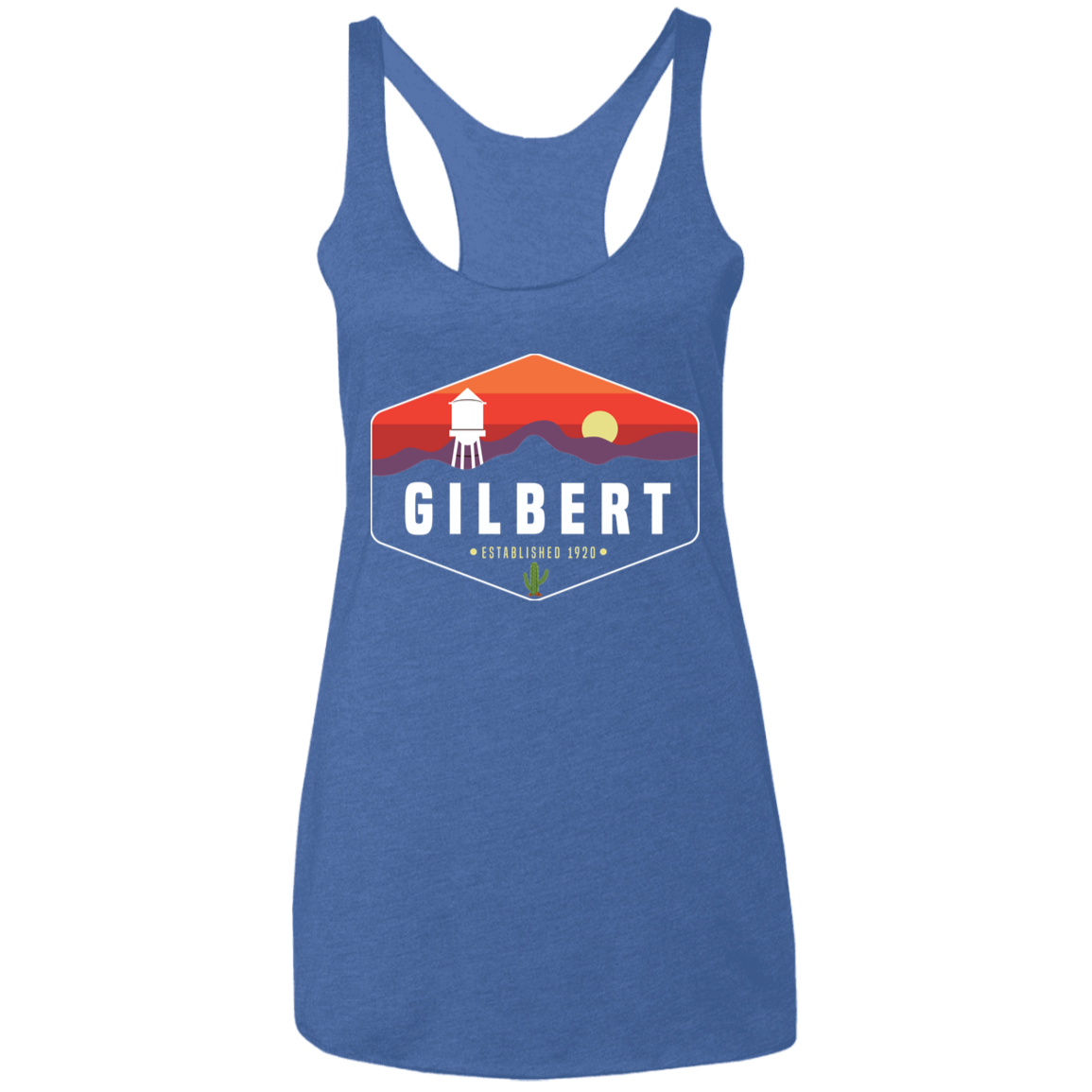 Women's Racerback Tank | Gilbert Sunset | Vintage Royal Blue