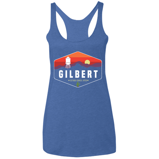 Women's Racerback Tank | Gilbert Sunset | Vintage Royal Blue