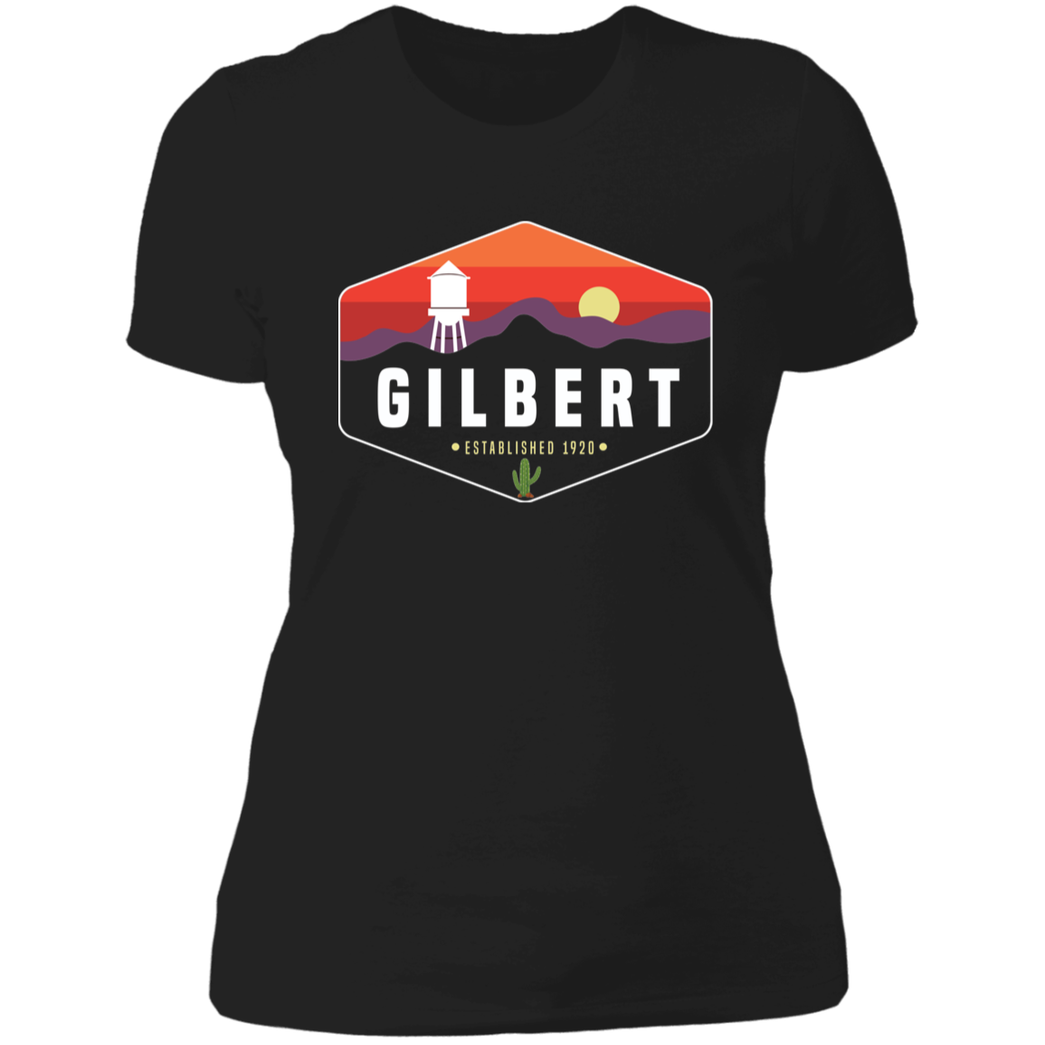 Boyfriend T-Shirt | Gilbert Sunset | Black