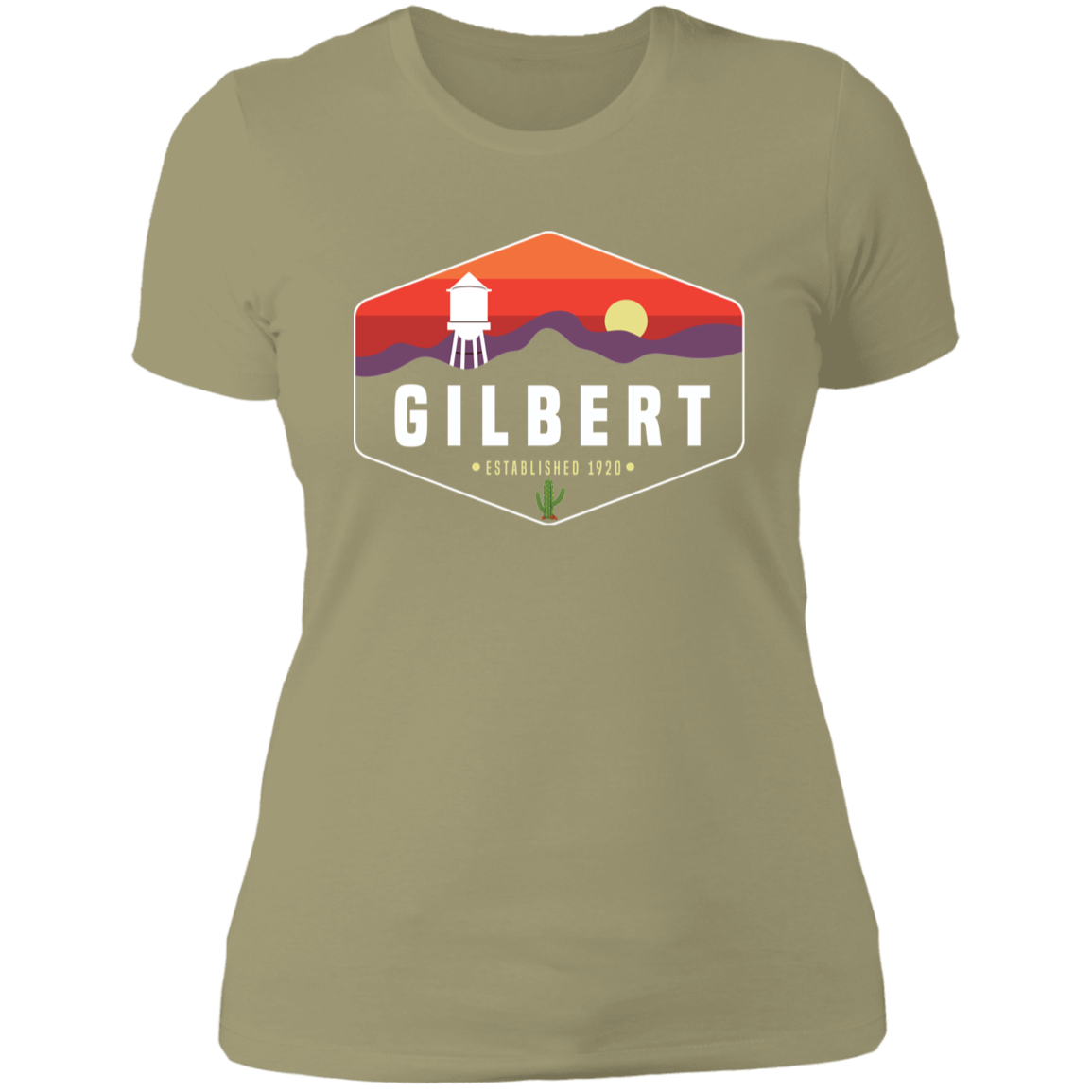 Boyfriend T-Shirt | Gilbert Sunset | Light Olive