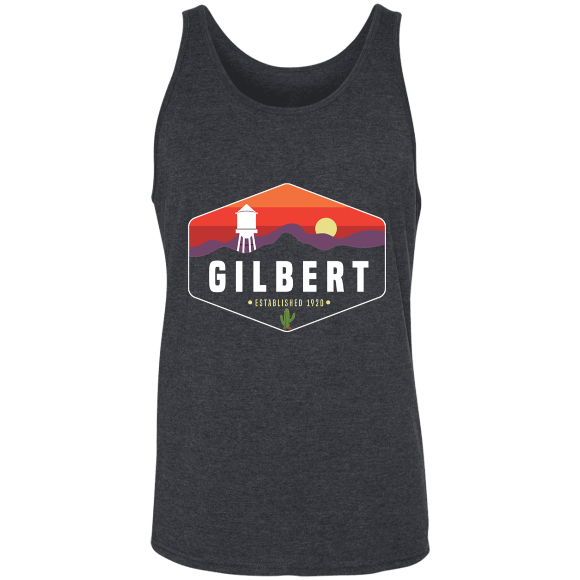 Gilbert Sunset | Unisex Tank Top | Dark Grey Heather