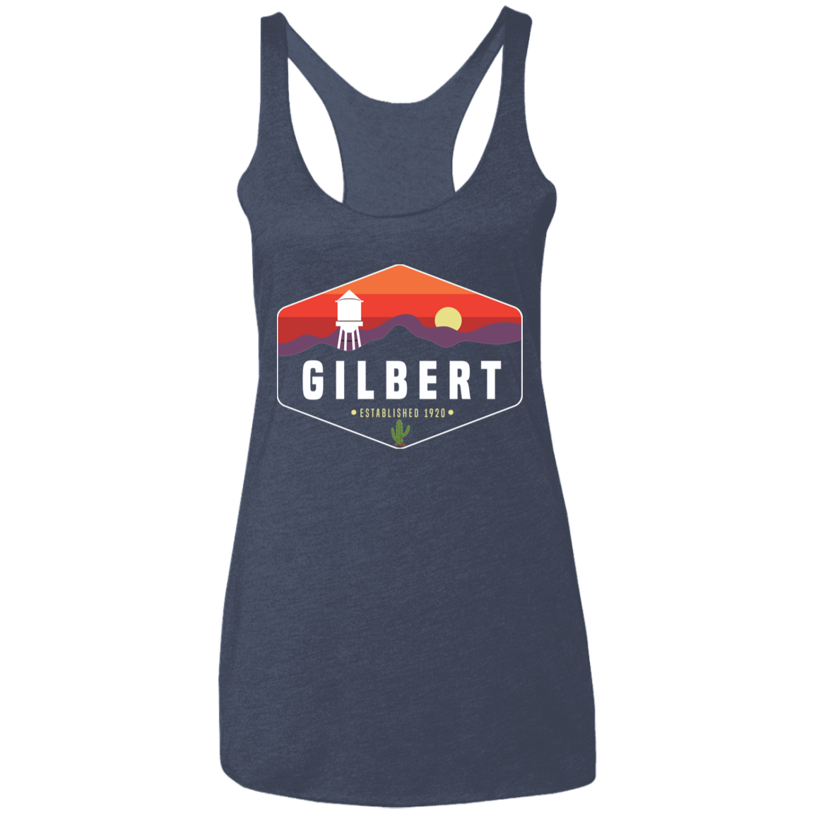 Women's Racerback Tank | Gilbert Sunset | Vintage Navy