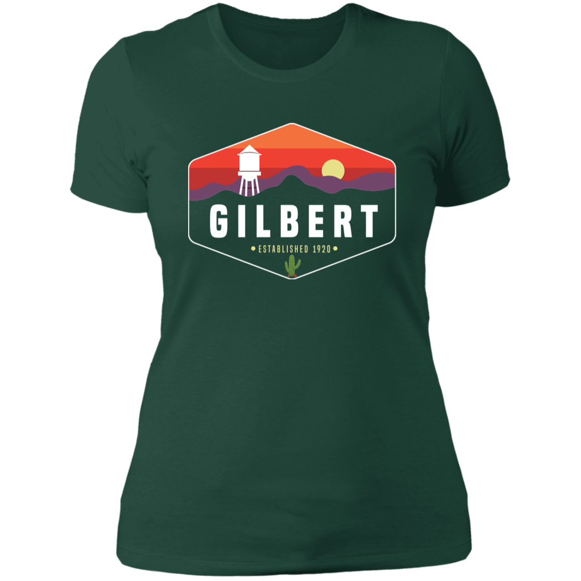 Boyfriend T-Shirt | Gilbert Sunset | Forest Green