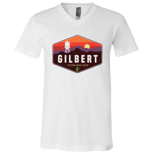 Unisex V-Neck Shirt | Gilbert Sunset | White