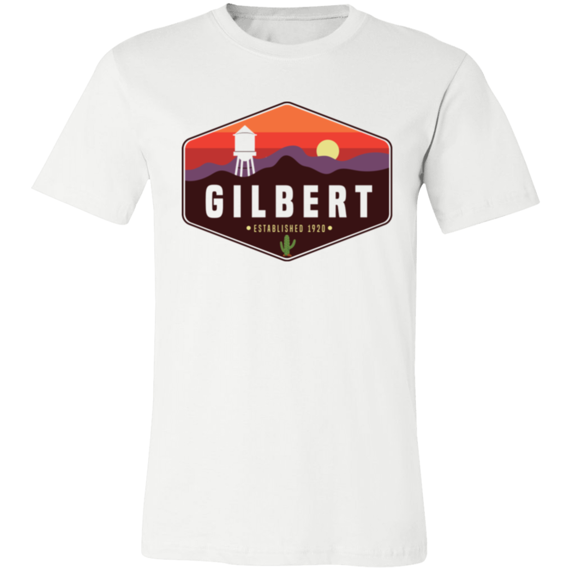 Unisex Crew Neck Shirt | Gilbert Sunset | White