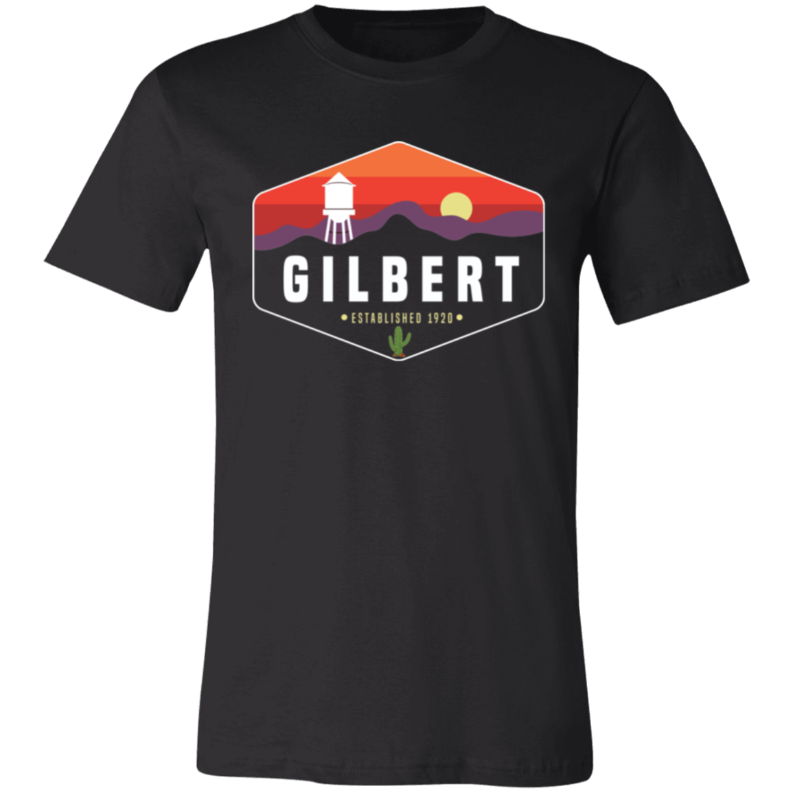 Unisex Crew Neck Shirt | Gilbert Sunset | Black